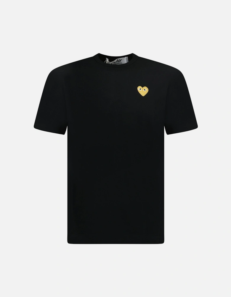 Gold Heart Logo T-Shirt Black