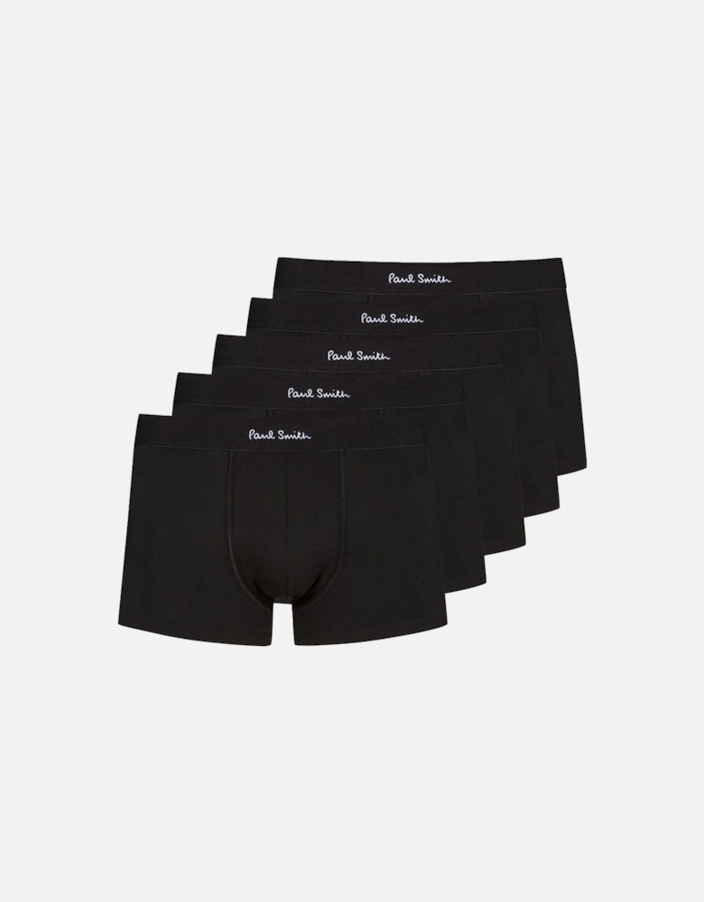 5-Pack Classic Boxer Trunks, Black