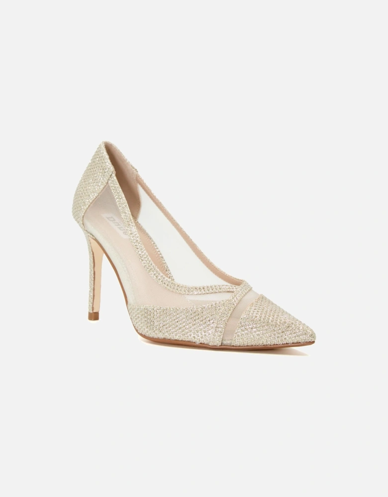 Ladies Banks - Textured Heeled Court Shoes