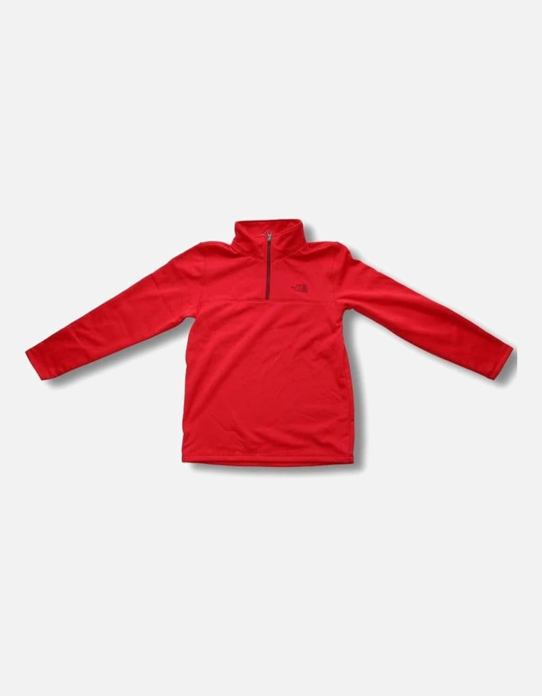 North Face Youth Red Quarter Zip Fleece