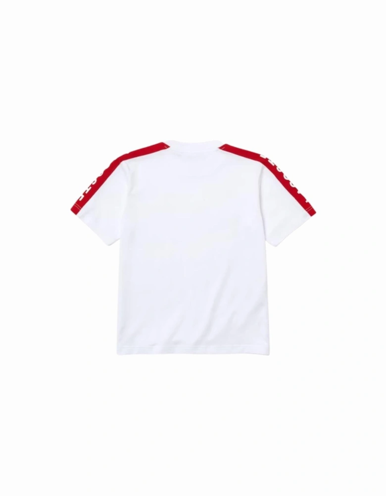 Kids’ Cotton Logo Trim T-Shirt White/Red