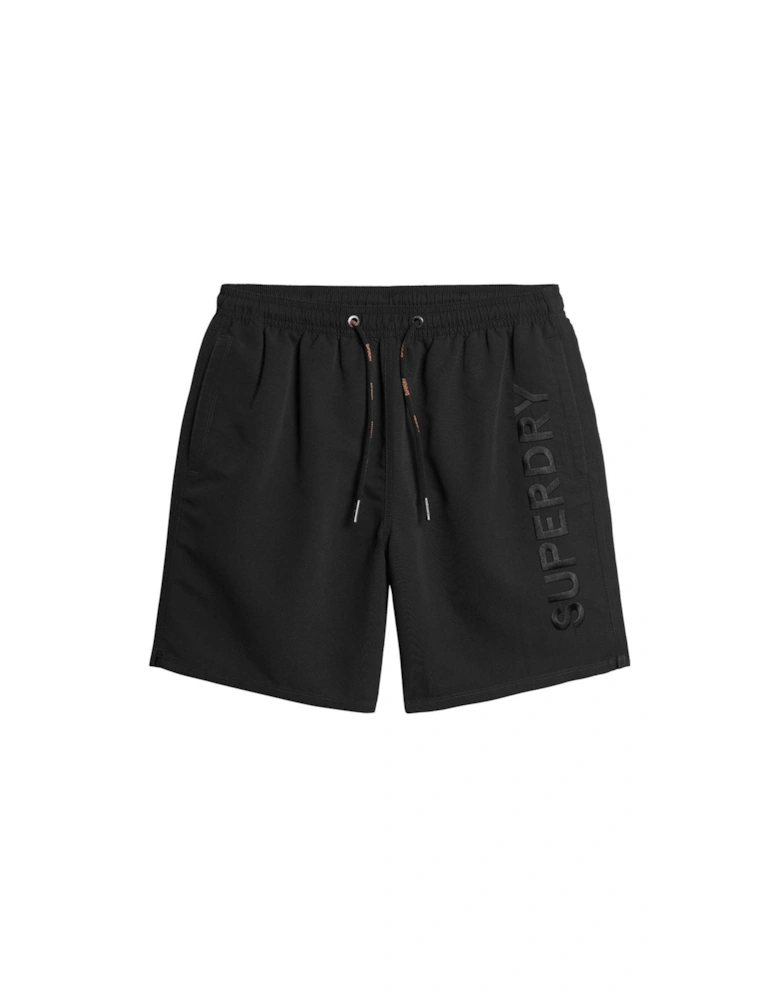 Premium Embroidered 17" Swim Shorts - Black