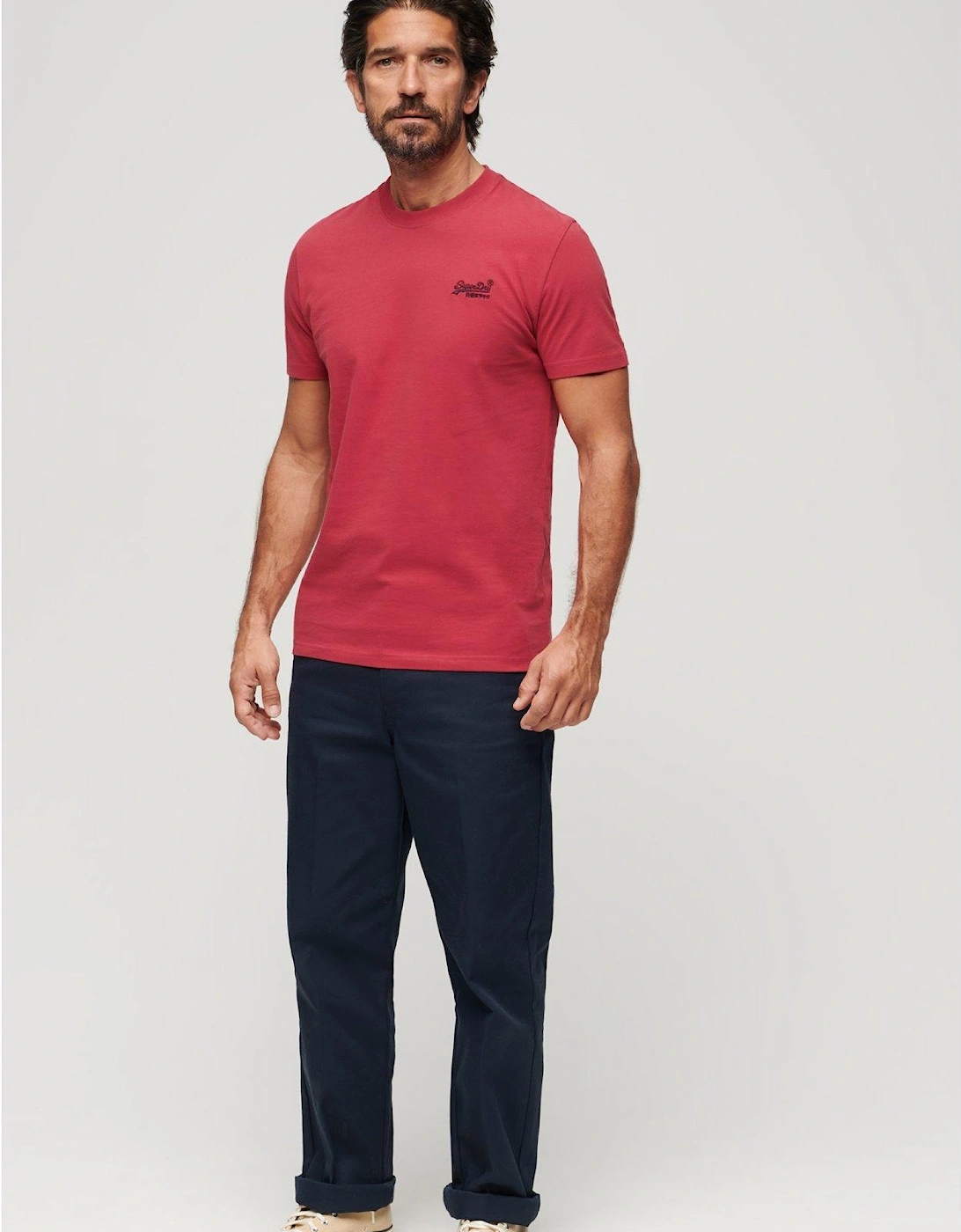 Essential Logo Embroidered T-Shirt - Red