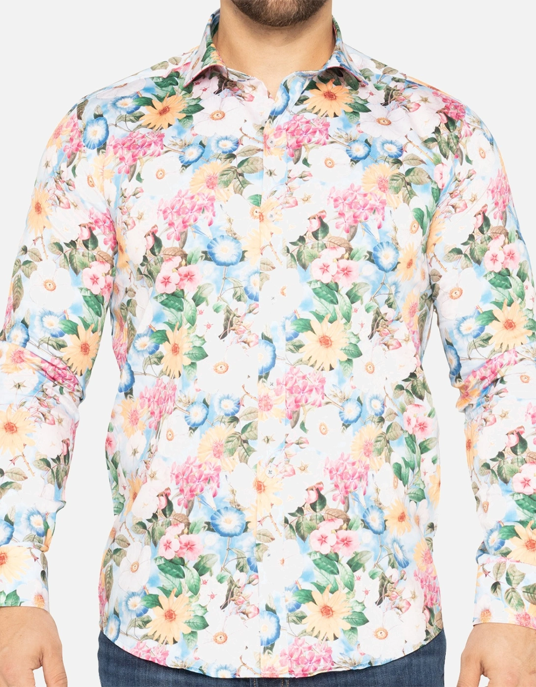 Mens Flower Print Shirt (Multi), 8 of 7