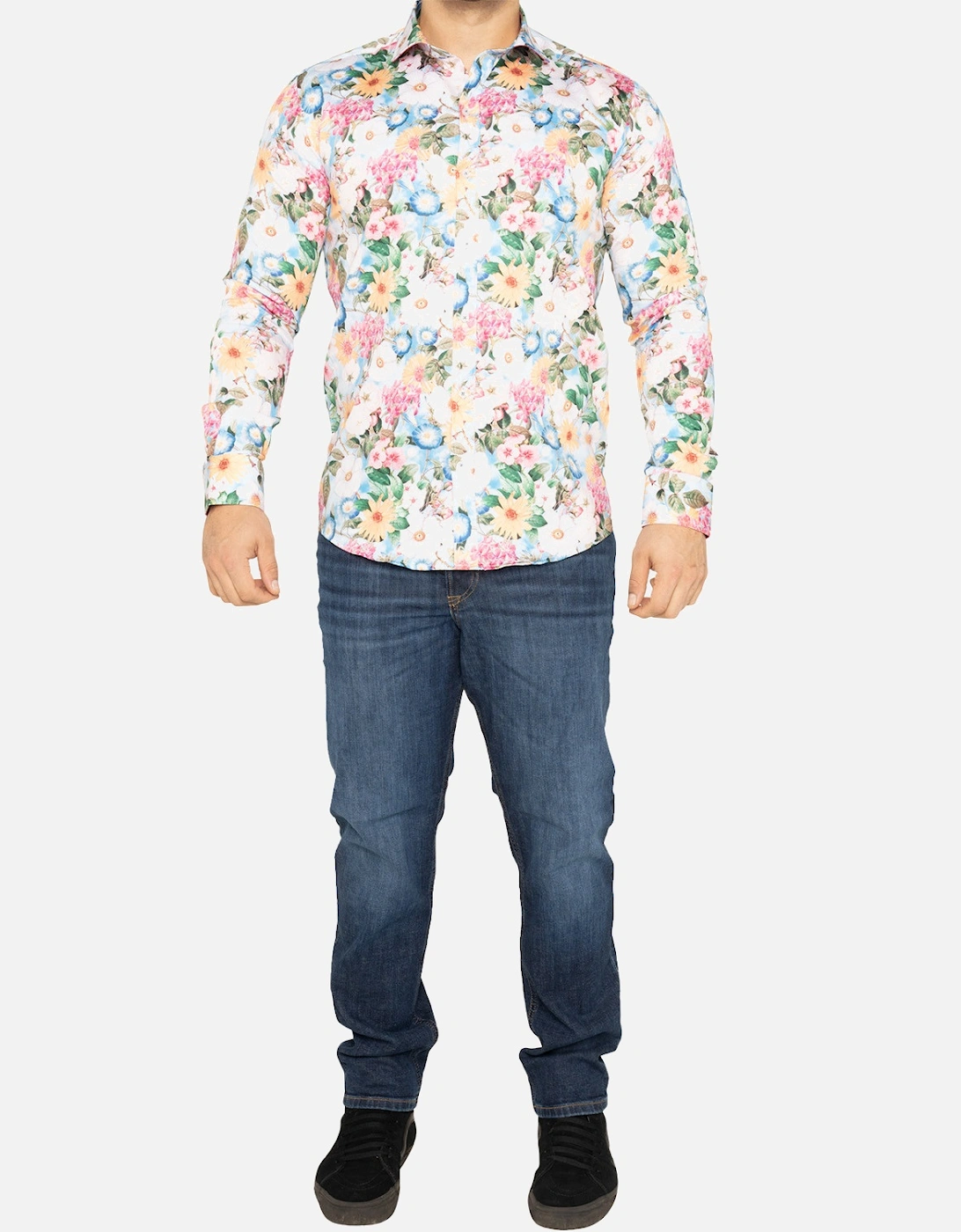 Mens Flower Print Shirt (Multi)
