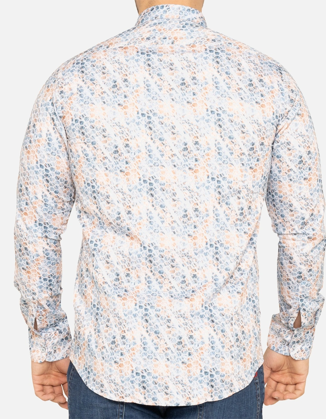 Mens Honeycomb Print Shirt (Blue)