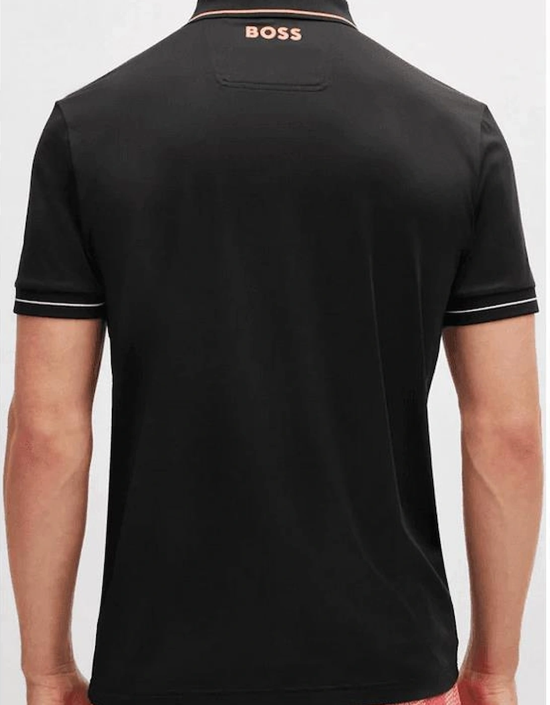 Paul Print Logo Slim Fit Black/Orange Polo Shirt
