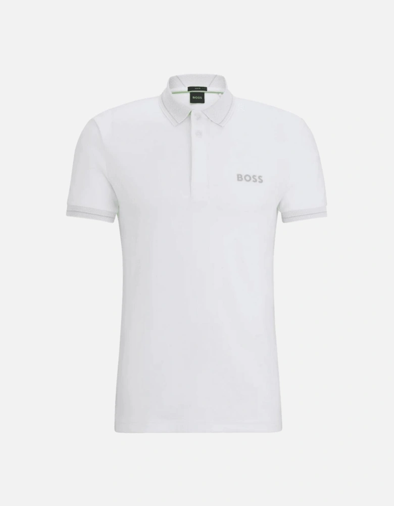 Paule Embroidered Logo Slim Fit White Polo Shirt