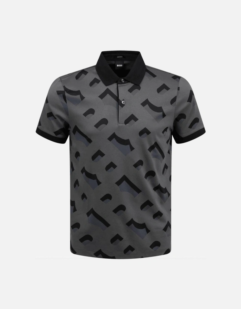 Prout 419 Monogram Regular Fit Black Polo Shirt