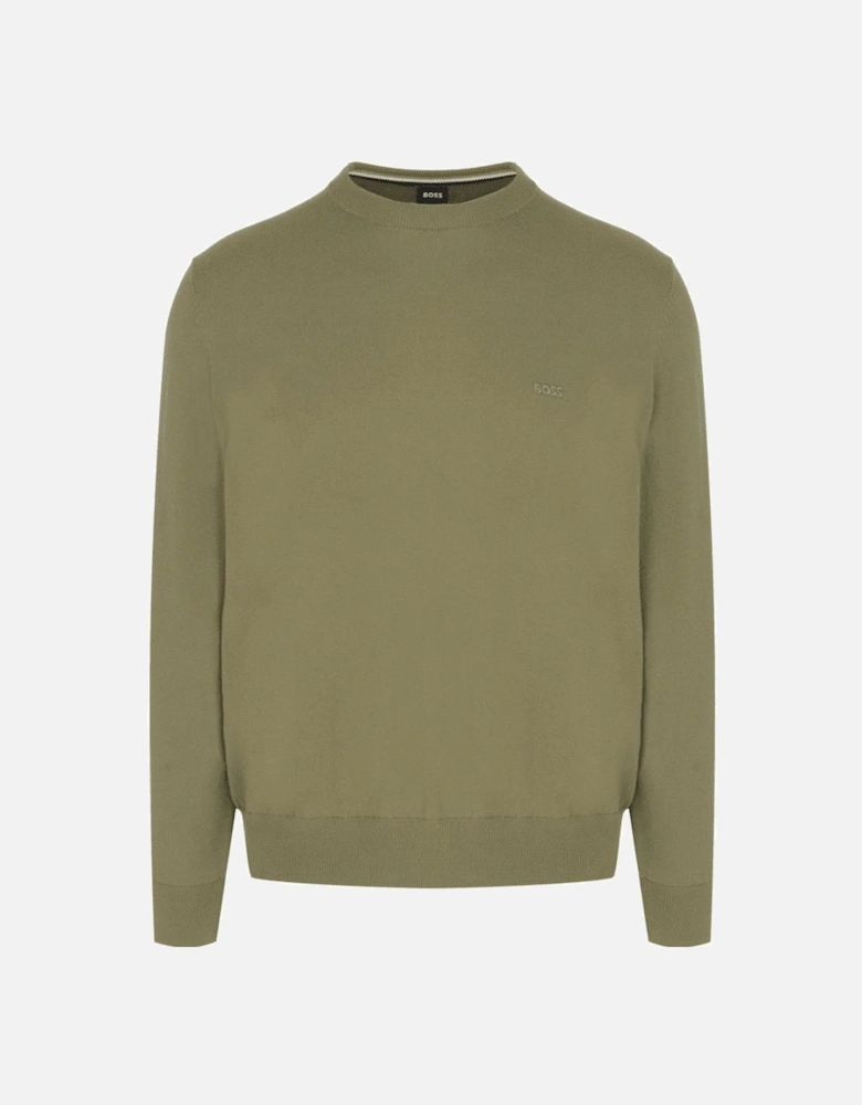 Pacas-L Embroidered Logo Khaki Knitted Sweater