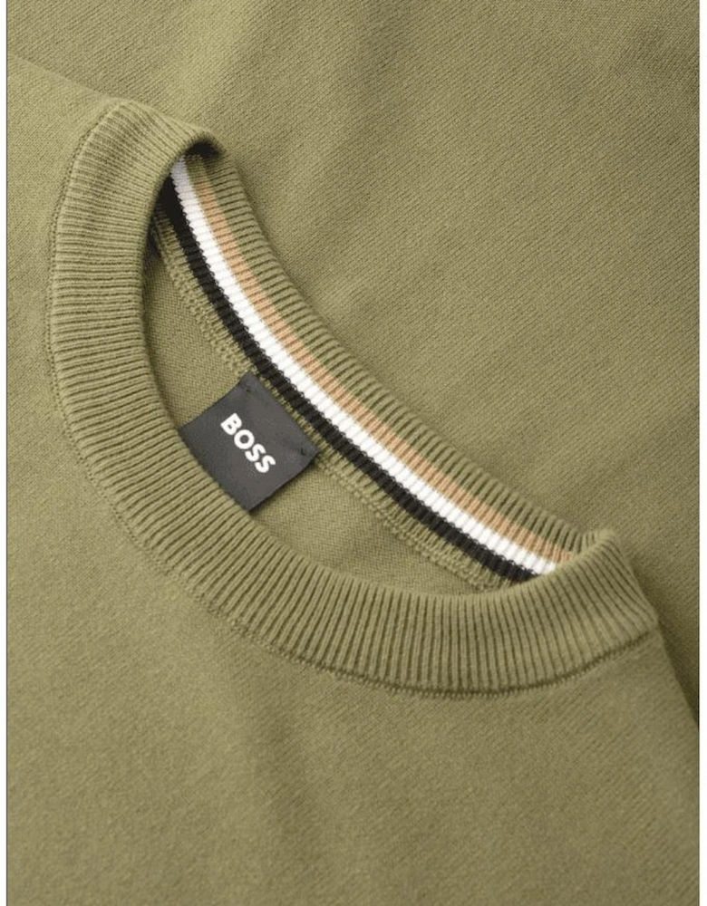 Pacas-L Embroidered Logo Khaki Knitted Sweater