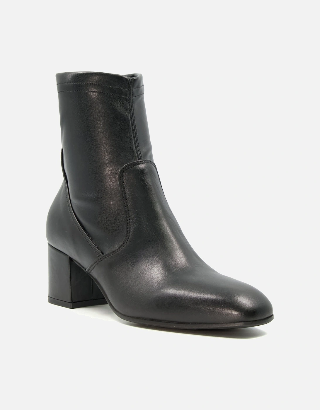 Ladies Olsen - Block-Heel Leather Ankle Boots, 7 of 6