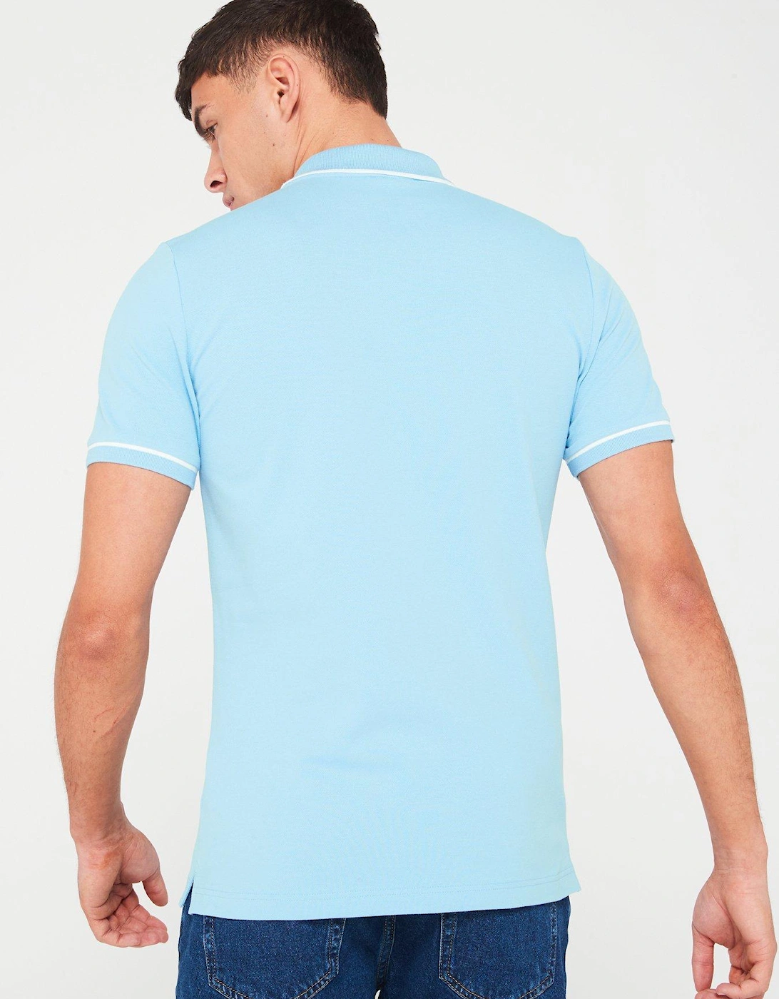 Tipping Slim Polo Shirt - Blue