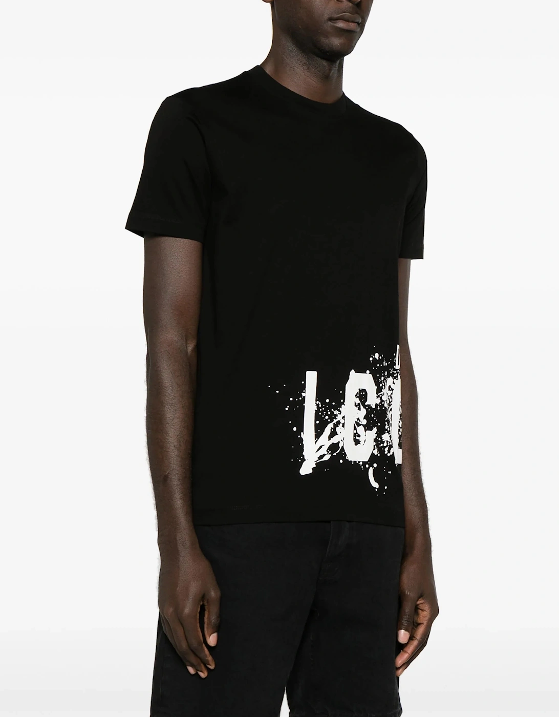 Icon Splash Logo Printed Cool Fit T-Shirt in Black