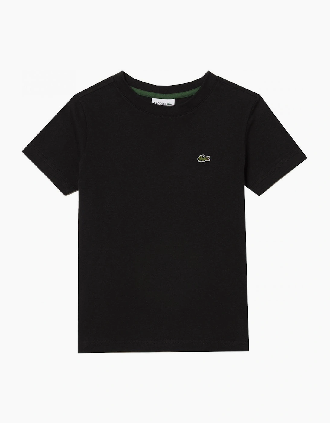 Lacoste Boys Black 'S 'S Crew Neck T-Shirt  Size 10 Years Kids
