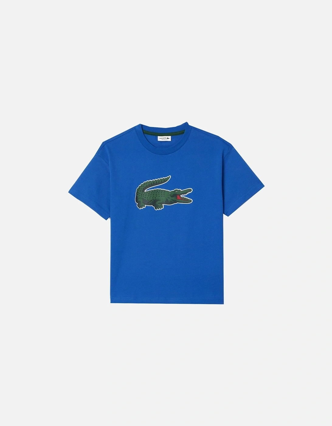 Boy's Blue Crew Neck T-shirt With Large Crocodile Logo, 4 of 3