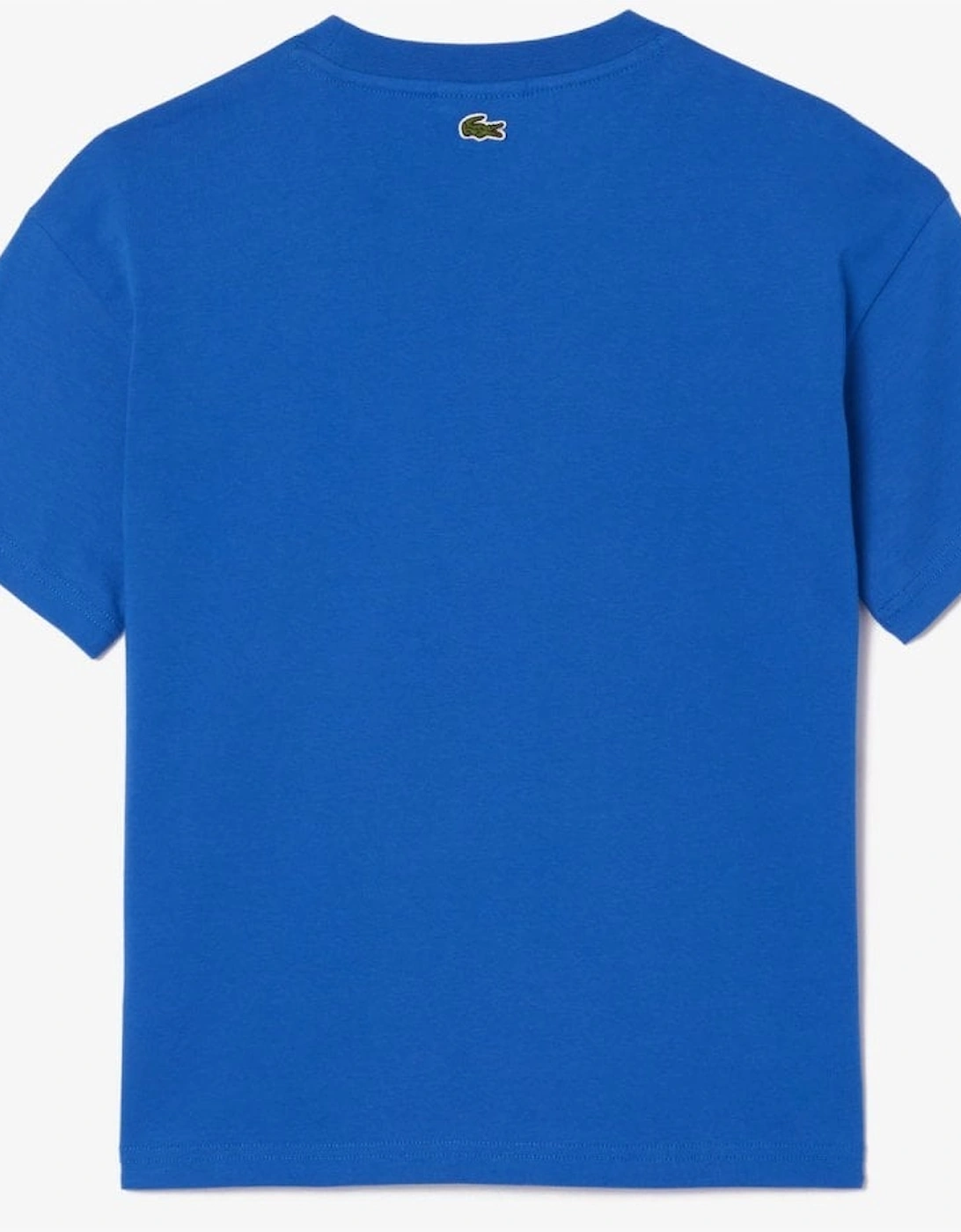 Boy's Blue Crew Neck T-shirt With Large Crocodile Logo