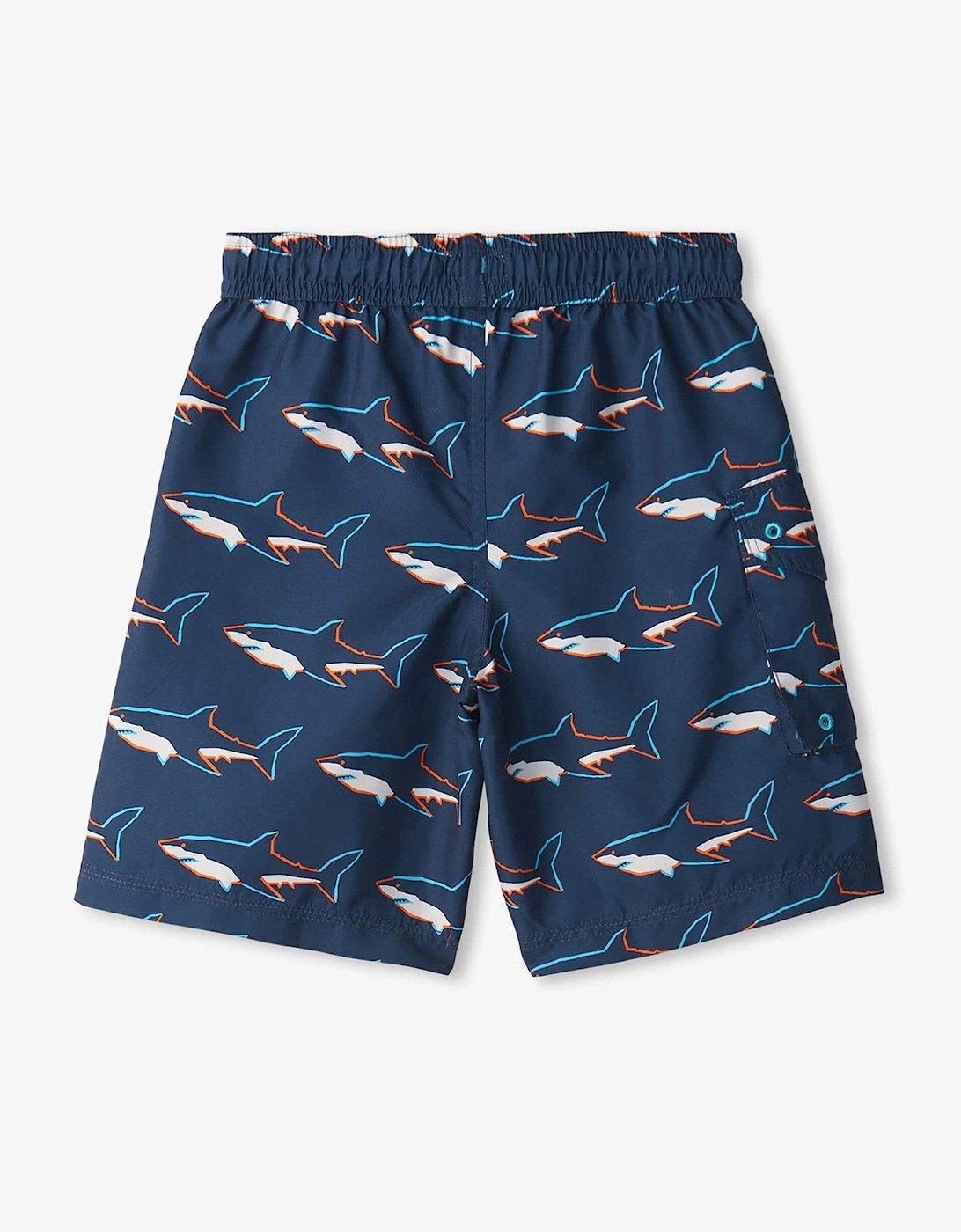 Boys Swimming Sharks Board Shorts - Medieval Blue