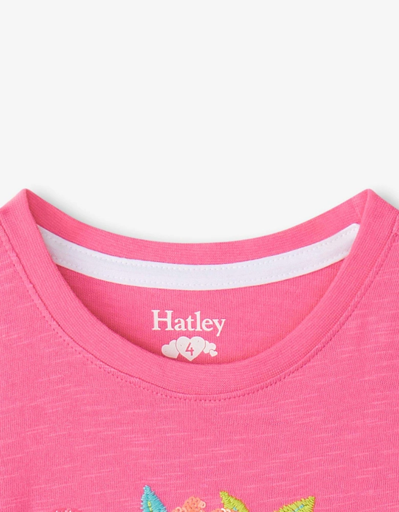 Girls Pretty Cheetah Graphic Short Sleeve T-Shirt - Azalea Pink