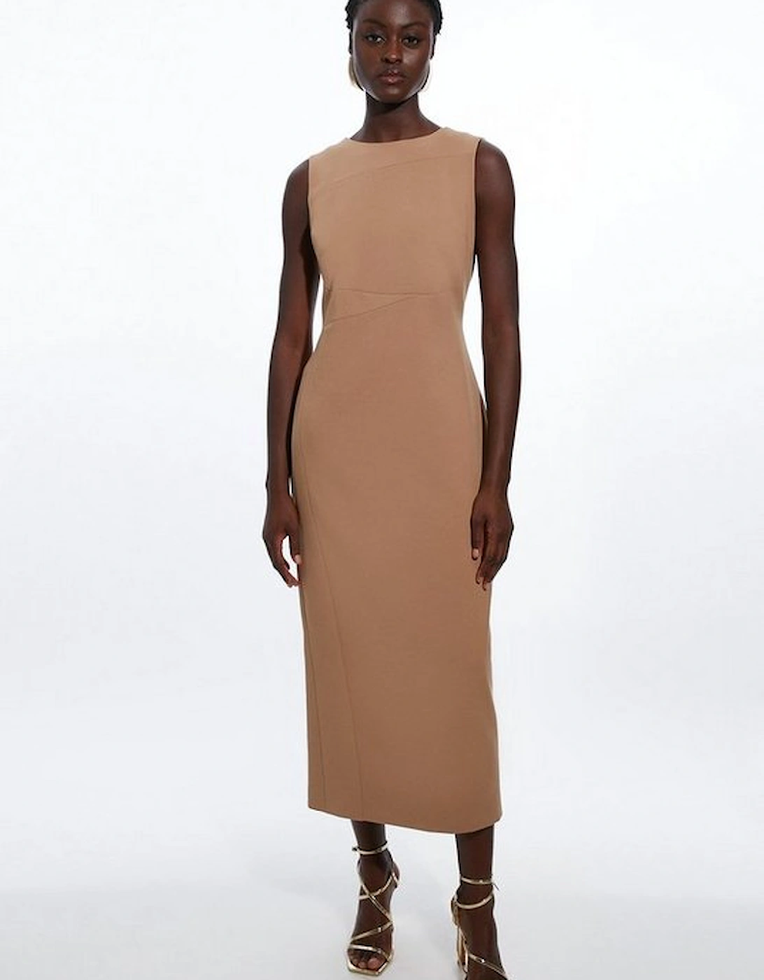 Compact Stretch Tailored Pencil Midi Dress, 4 of 3