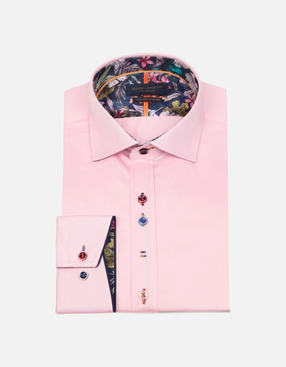 Long Sleeve Detail Cutaway Collar Shirt Pink, 2 of 1