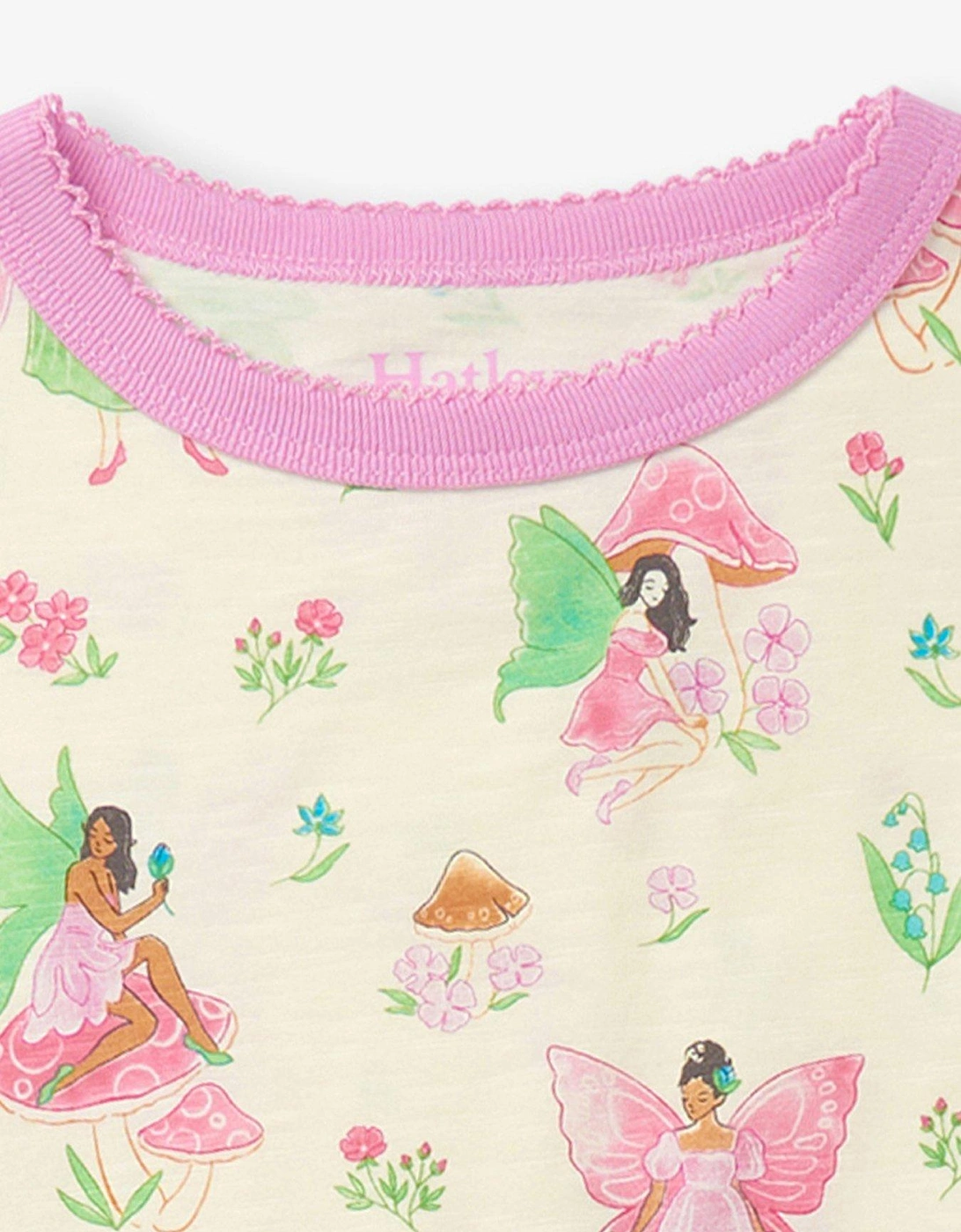 Girls Forest Fairies Cotton Short Pyjama Set - Cannoli Cream