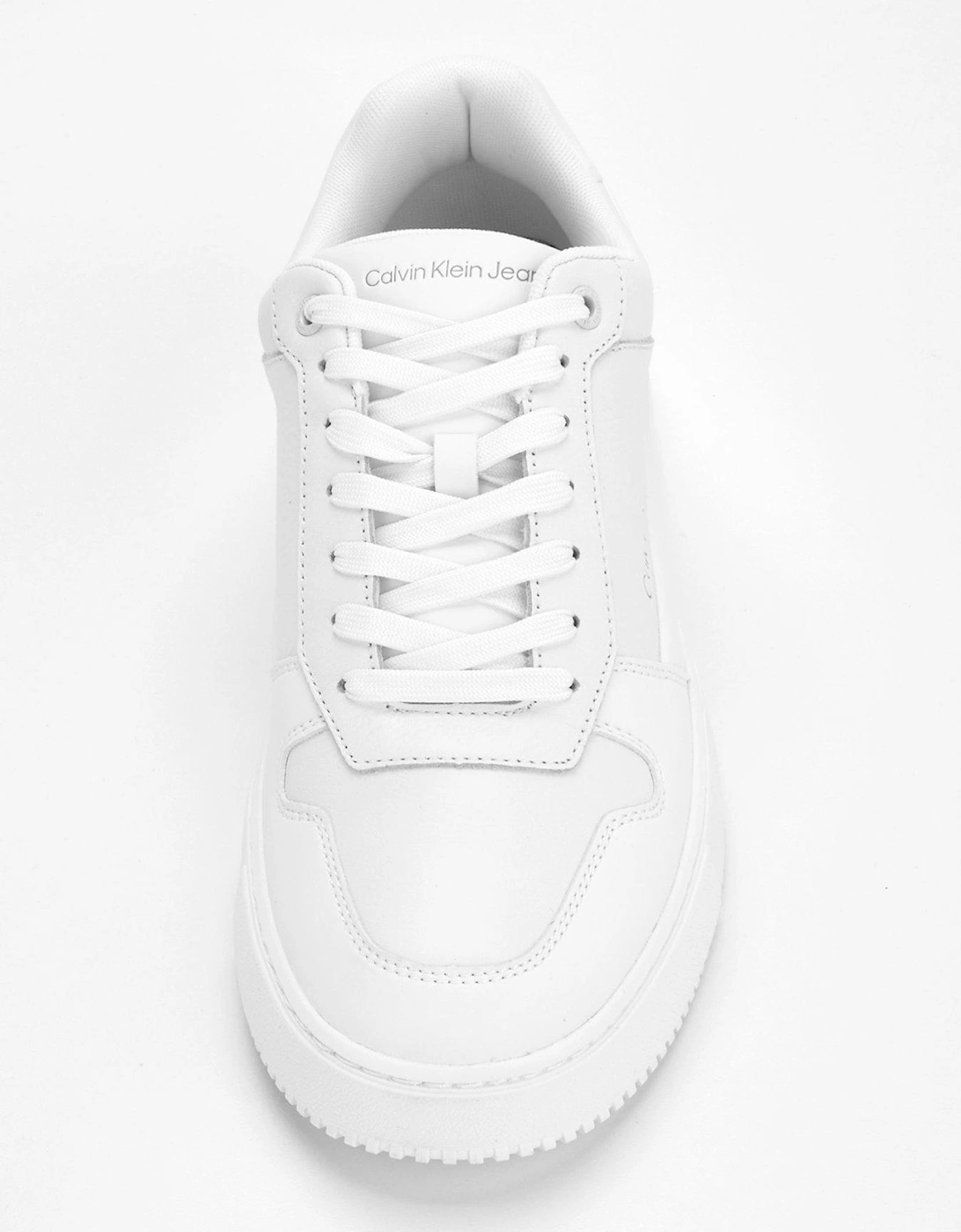 Chunky Cupsole Low Leather Trainer - White
