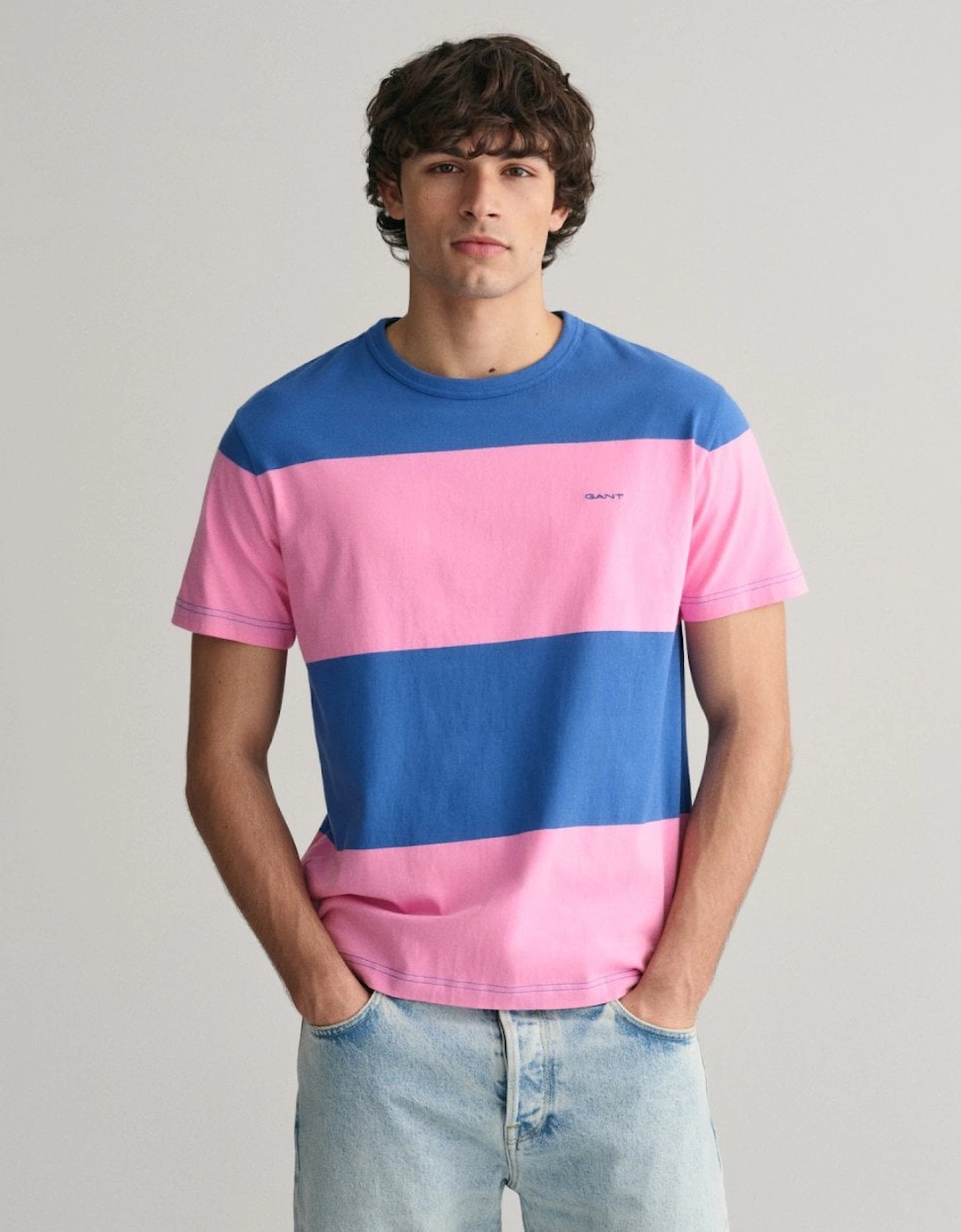 Mens Short Sleeve Bar Stripe T-Shirt, 5 of 4