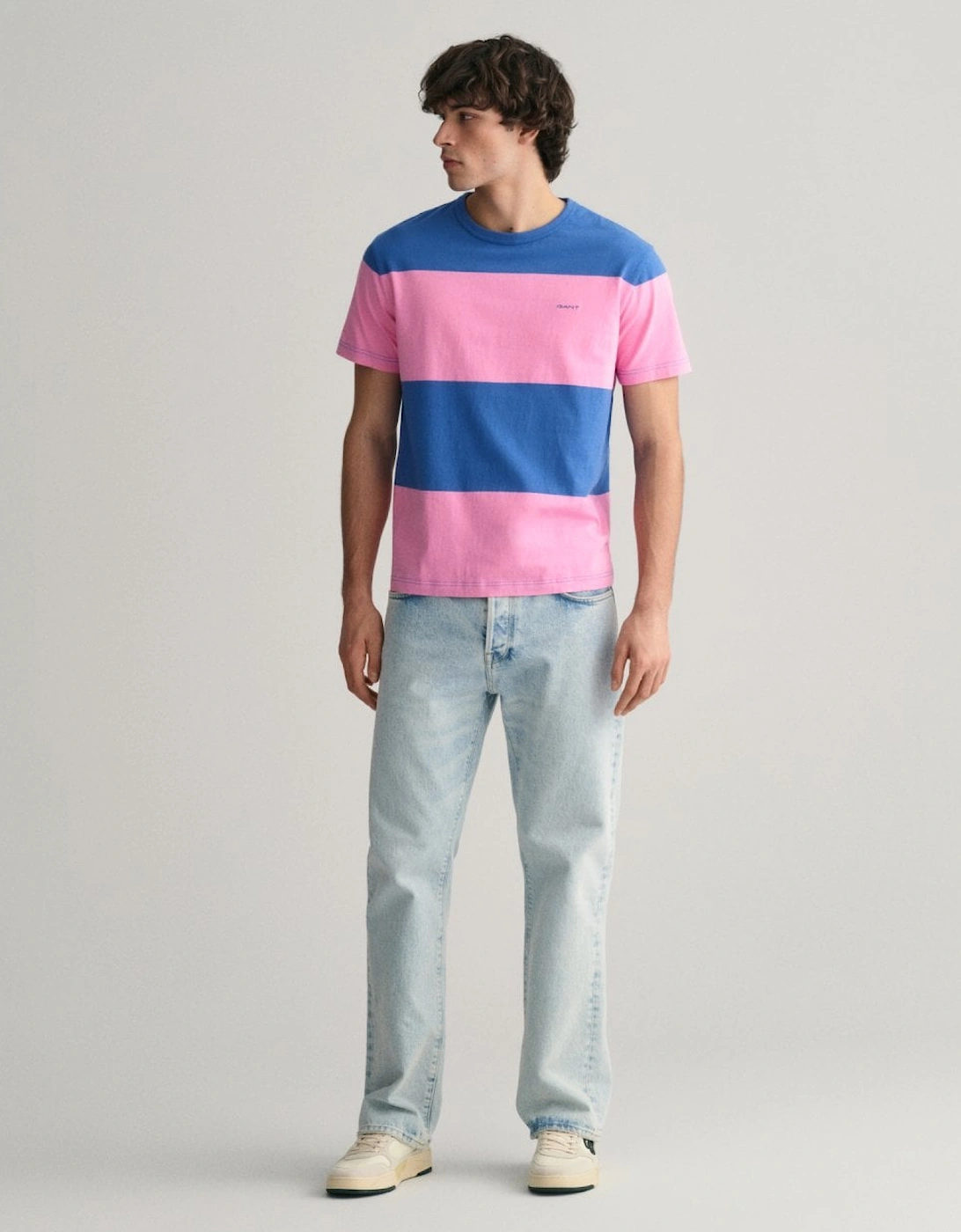 Mens Short Sleeve Bar Stripe T-Shirt