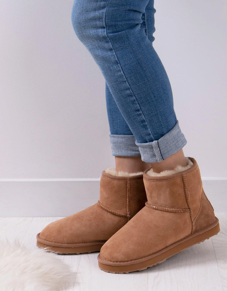 Ladies Mini Classic Sheepskin Boot - Chestnut