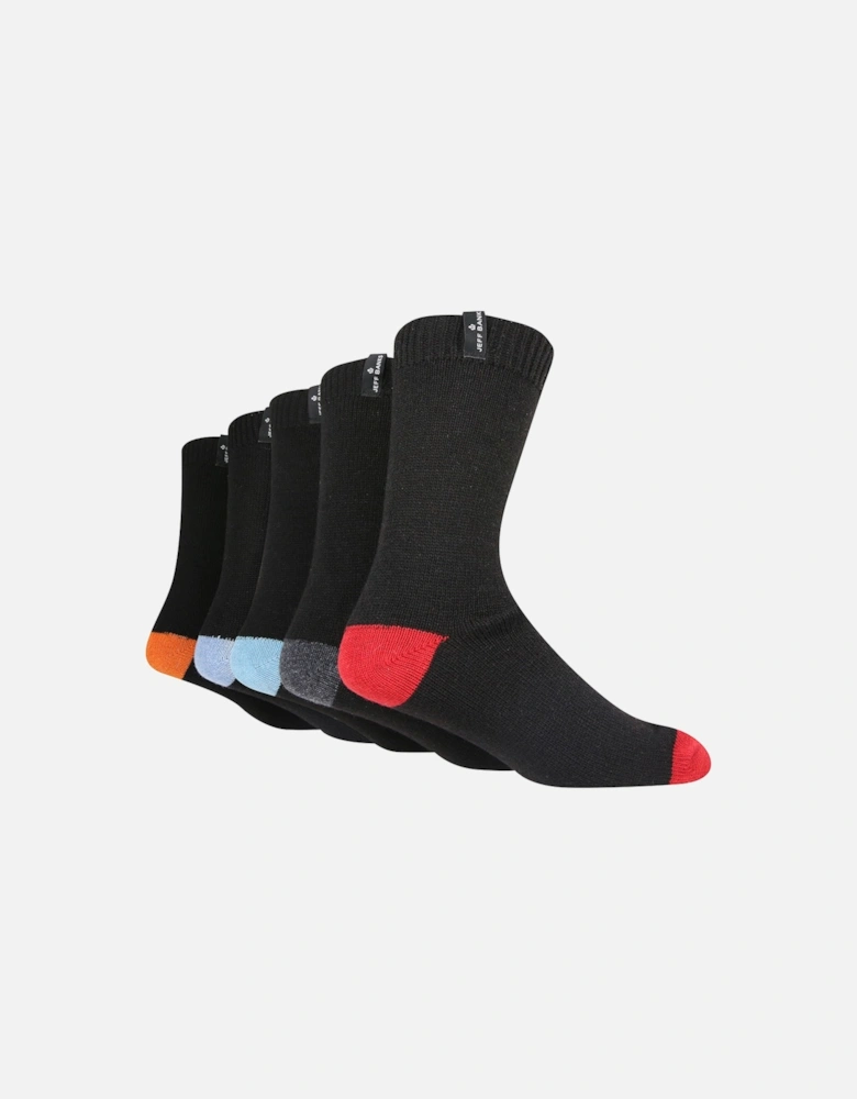 5 PAIR MENS LEISURE SOCKS CONTRAST H&T