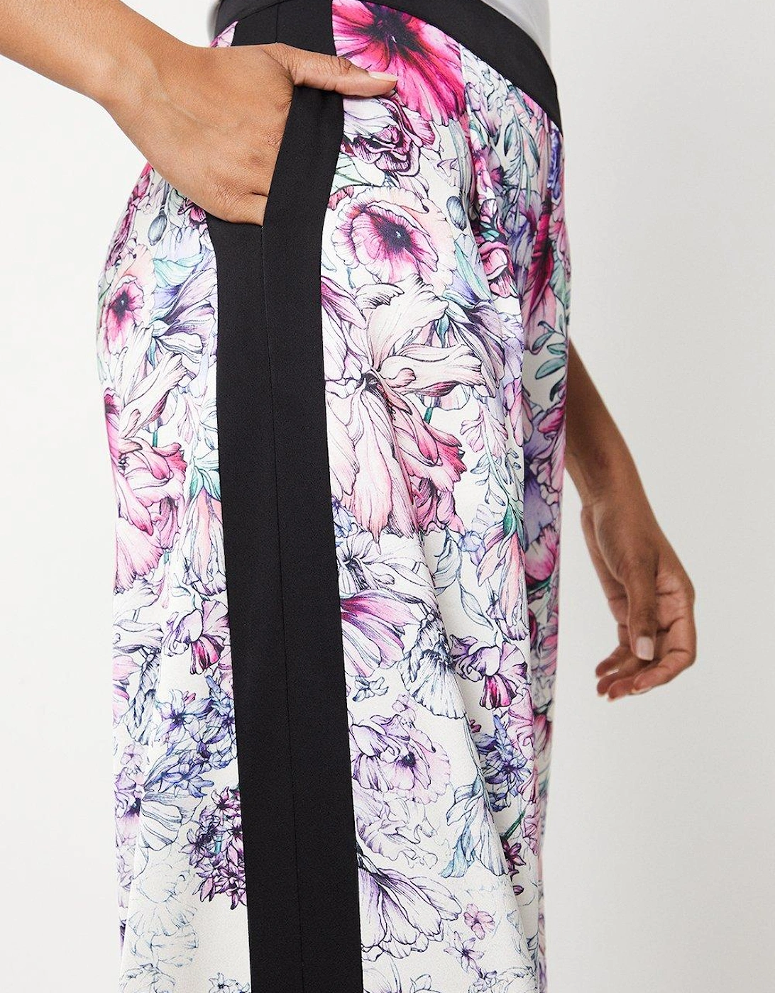 Trailing Floral Satin Trousers