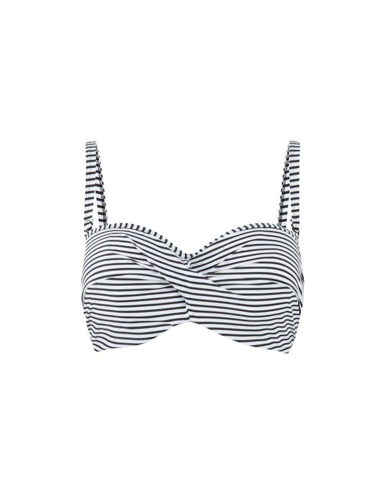 Anya Stripe Bandeau Bikini - Black/White