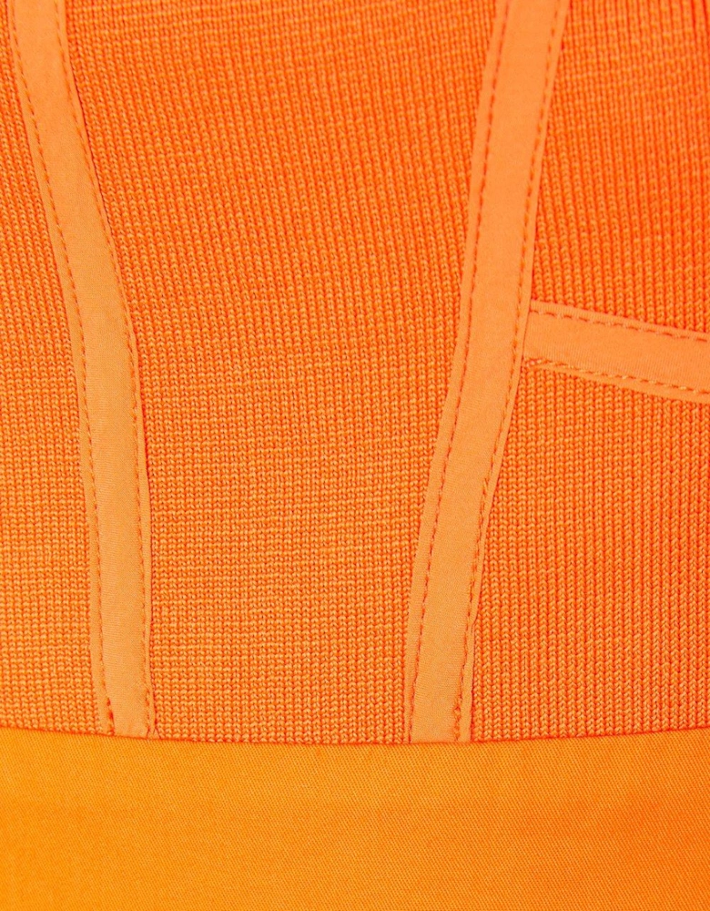 Seam Detail Bandage Bodice Midi Dress