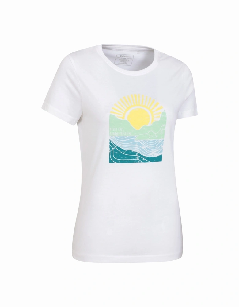 Womens/Ladies Never Lost Sunrise Organic T-Shirt