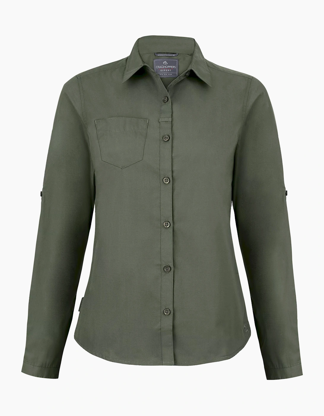 Craghoppers Women's Dark Cedar Green / Expert Kiwi Long-Sleeved Shirt - : 16 Size 16 Uk