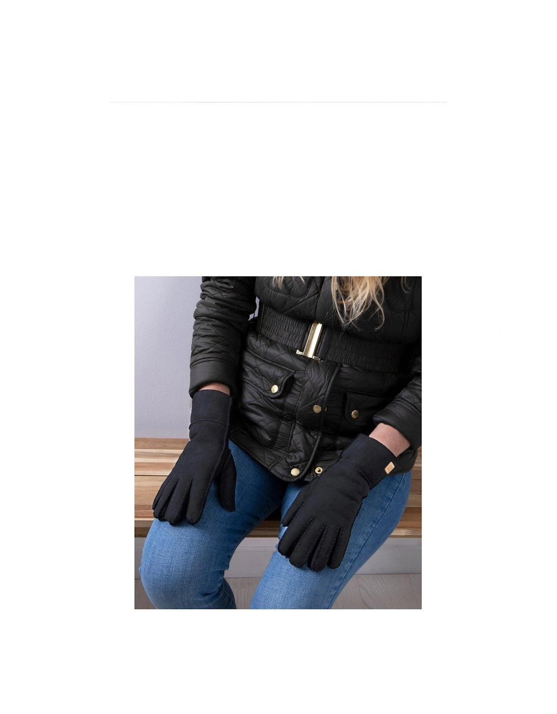 Charlotte Sheepskin Gloves - Black