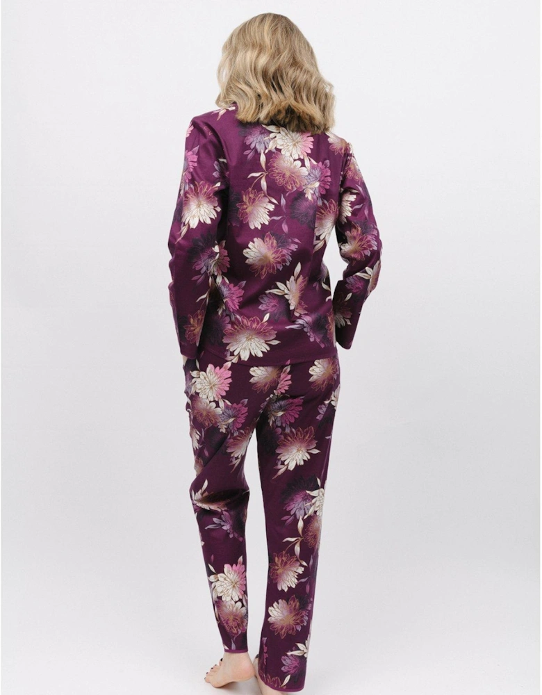 Dk Magenta Floral Print Pyjama Set