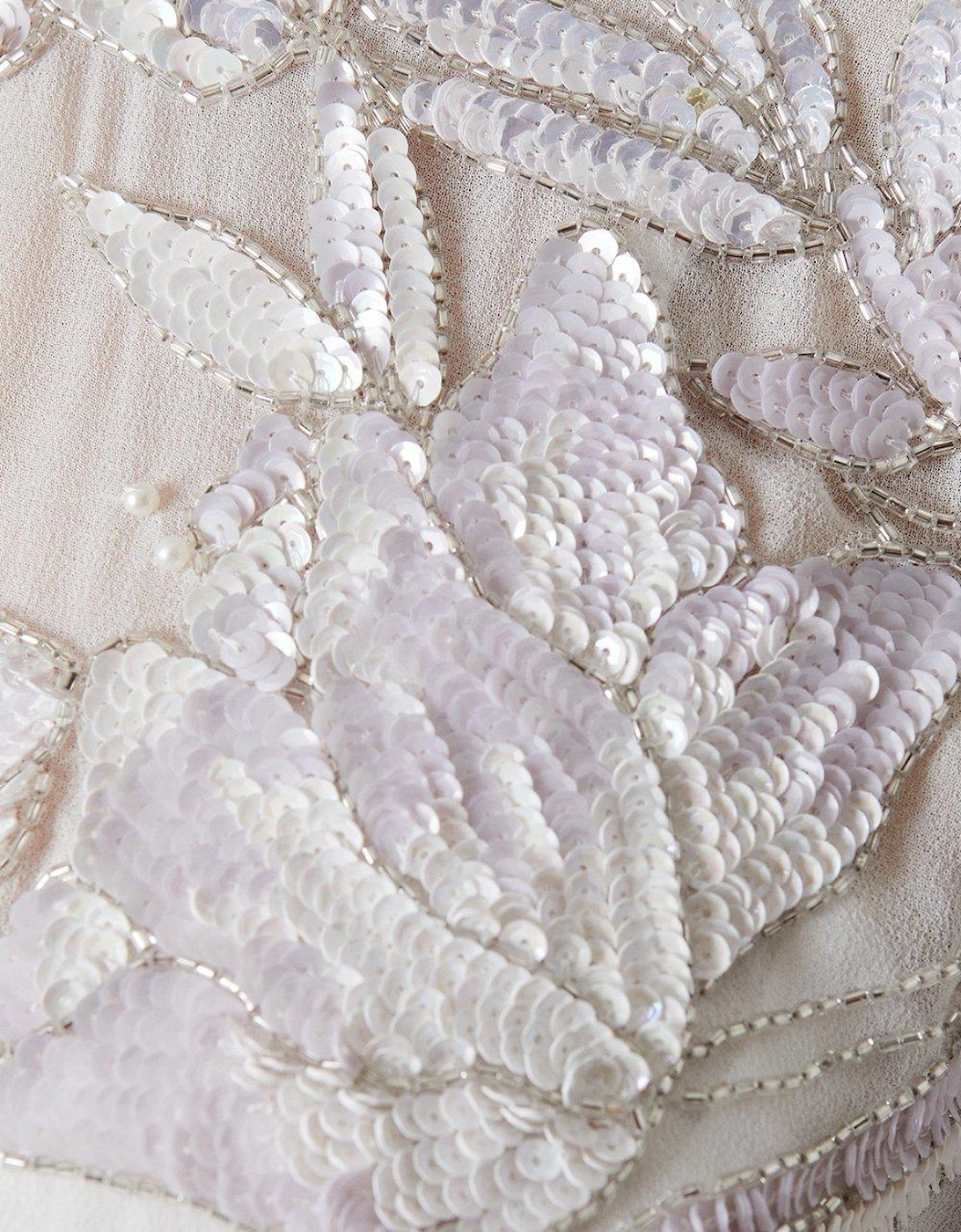 Long Sleeve Embellished Bodice Wedding Dress