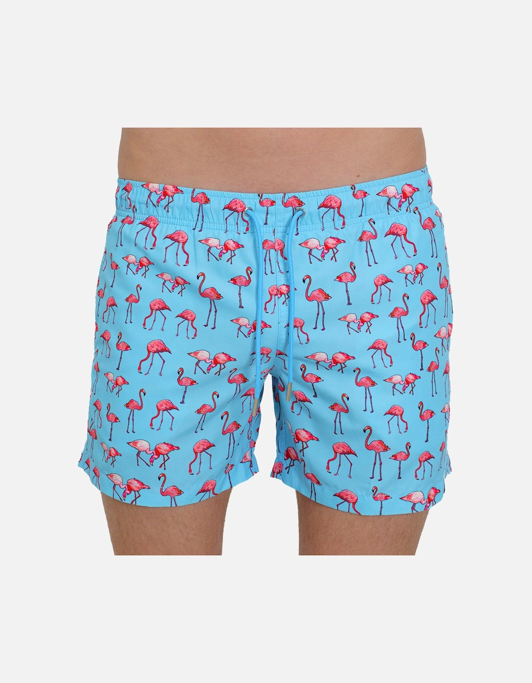 Flamingo Cluster Swim Shorts, Soft Blue, 4 of 3