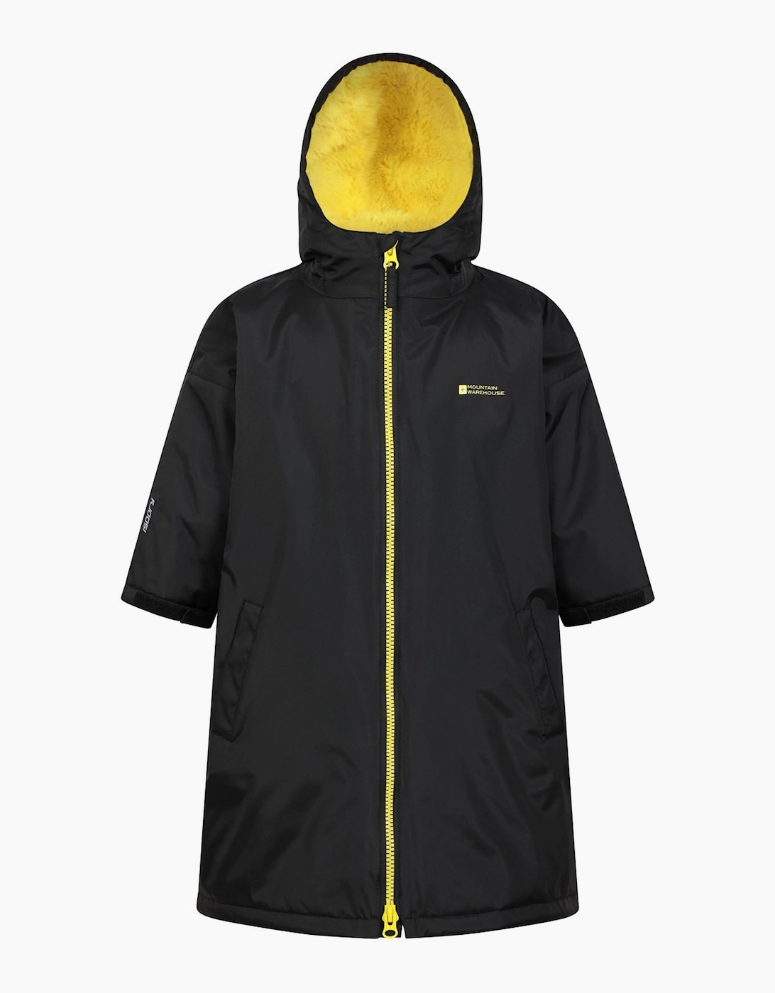 Mountain Warehouse Boys Black  Childrens/ Tidal Waterproof Robe - Size 7 Years/8 Years/9 Years Kids