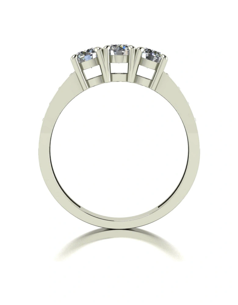 Lady Lynsey 9ct White Gold 1.00ct Total Trilogy Ring