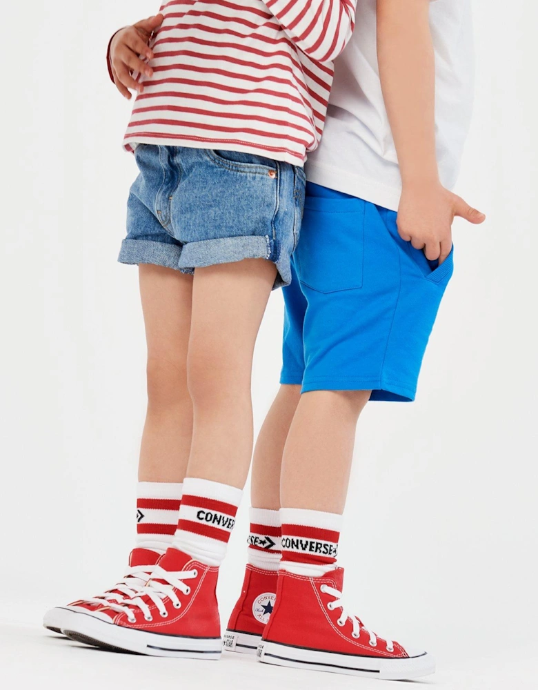 Kids Unisex Hi Top Trainers - Red