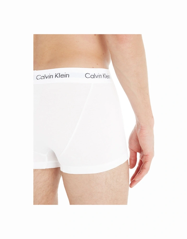 3-Pack Low-Rise Cotton Stretch Boxer Trunks, White