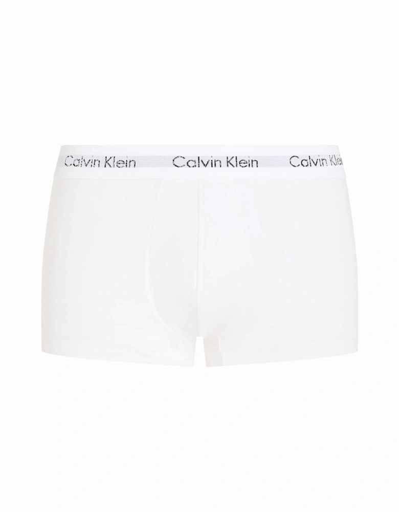 3-Pack Low-Rise Cotton Stretch Boxer Trunks, White