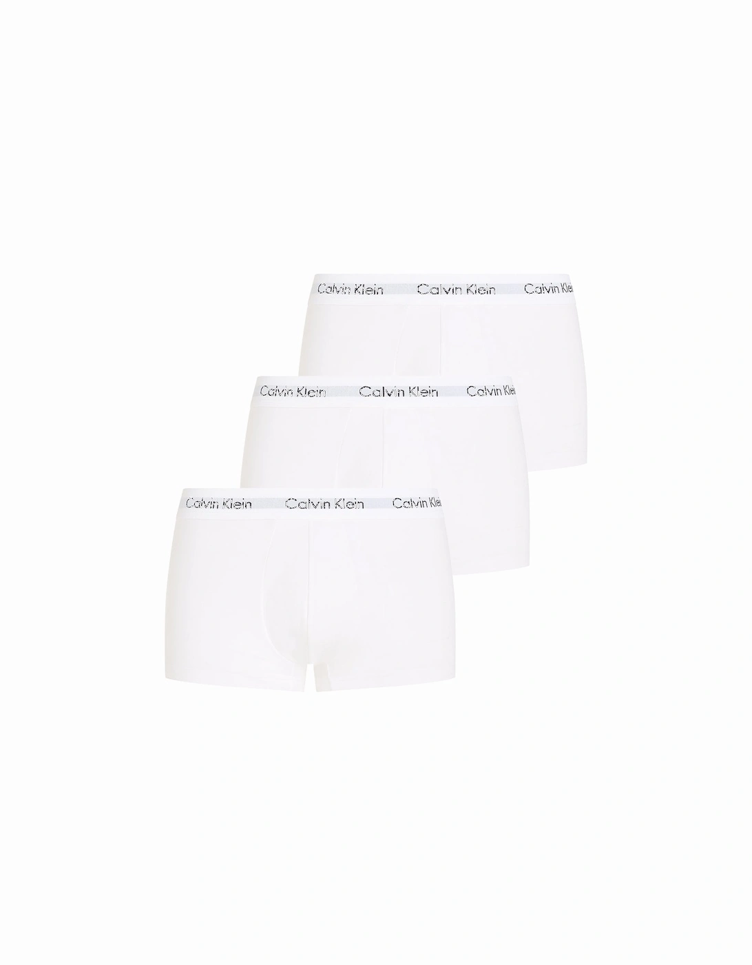3-Pack Low-Rise Cotton Stretch Boxer Trunks, White, 8 of 7