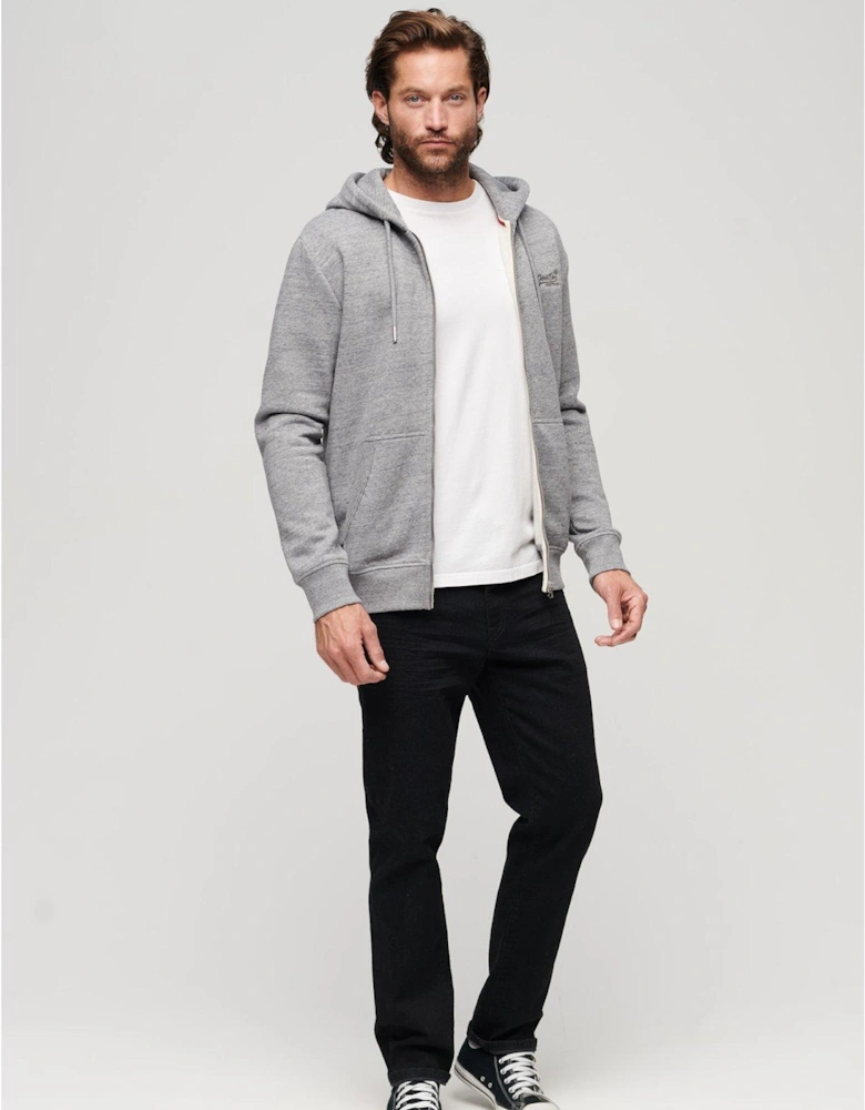 Essential Logo Zip Hoodie - Dark Grey