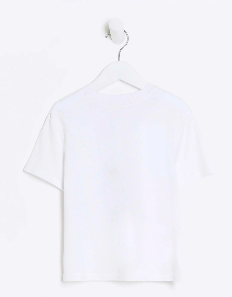 Mini Boys Graphic Robot T-Shirt - White