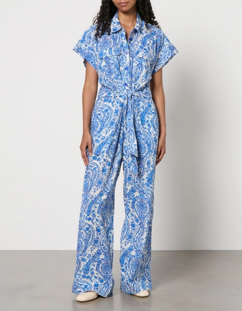 Lollys Laundry Mathilde Paisley Printed Cotton Jumpsuit