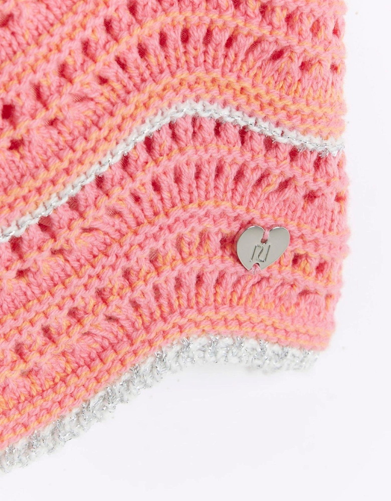 Girls Crochet Tank Top - Pink